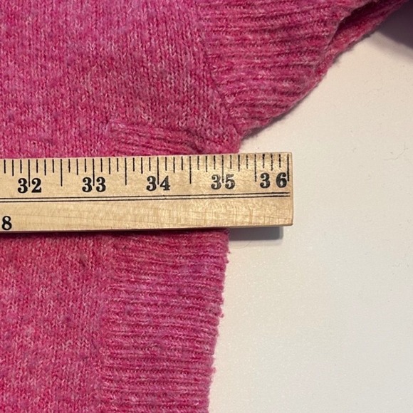 J. Marie Oversized Knit Sweater Pink Orange Color Block High Neck S/M - Picture 4 of 6